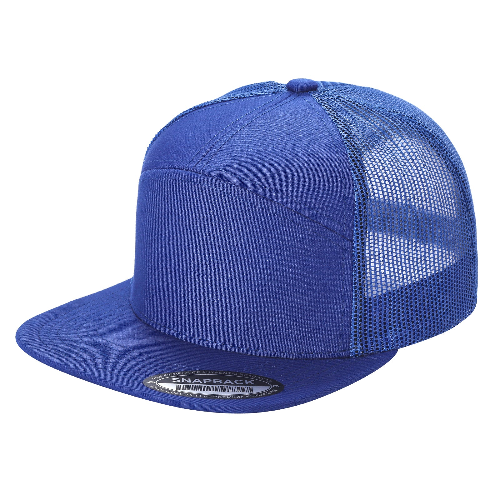 7panel Flatbill Trucker Mesh Snapback Blank Hats 7ftm - selected color - Burzip Wholesale