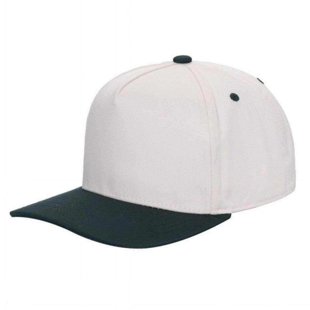 5panel Twill Fabric 5tone with Cream Crown 2tone Blank Caps Tctan - TAN/GREY - new - Burzip Wholesale