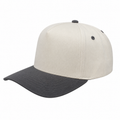 5panel Twill Fabric 5tone with Cream Crown 2tone Blank Caps Tctan - TAN/RED - Burzip Wholesale