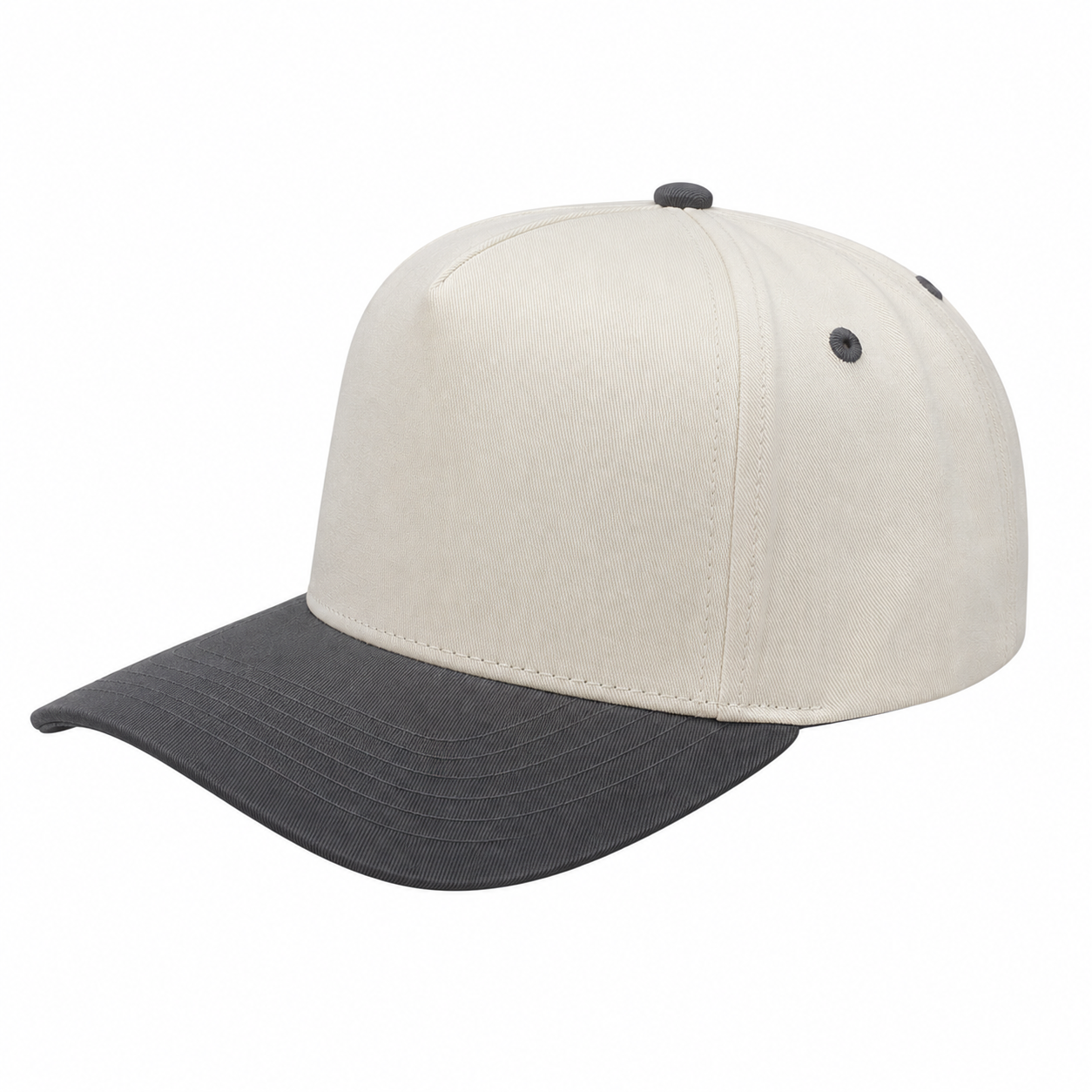 5panel Twill Fabric 5tone with Cream Crown 2tone Blank Caps Tctan - TAN/RED - Burzip Wholesale
