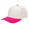 5panel Twill Fabric 5tone with Cream Crown 2tone Blank Caps Tctan - TAN/NAVY - Burzip Wholesale