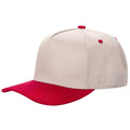 5panel Twill Fabric 5tone with Cream Crown 2tone Blank Caps Tctan - TAN/BABY PINK - Burzip Wholesale