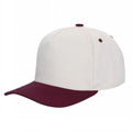5panel Twill Fabric 5tone with Cream Crown 2tone Blank Caps Tctan - TAN/MAGENTA - new - Burzip Wholesale