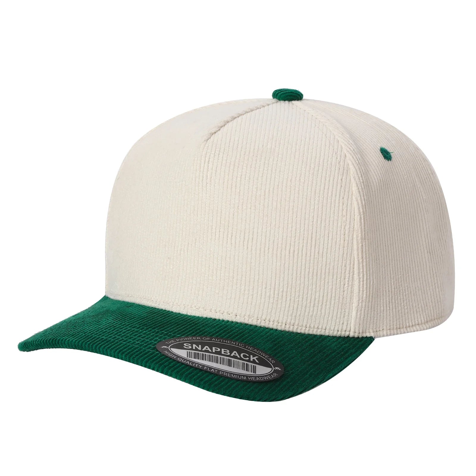 5panel Twill Head Corduroy Bill Blank Baseball Cap TCFC2 - TAN/D.GREEN - Burzip Wholesale
