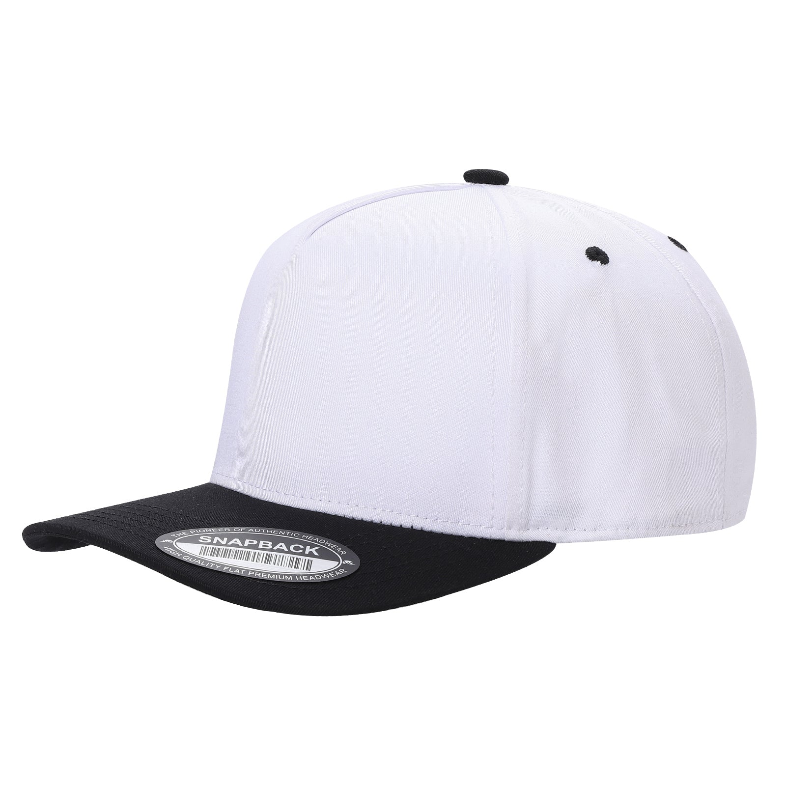 TCBLK-5 Panel Black Color Snapback Baseball Cap - selected color - Burzip Wholesale