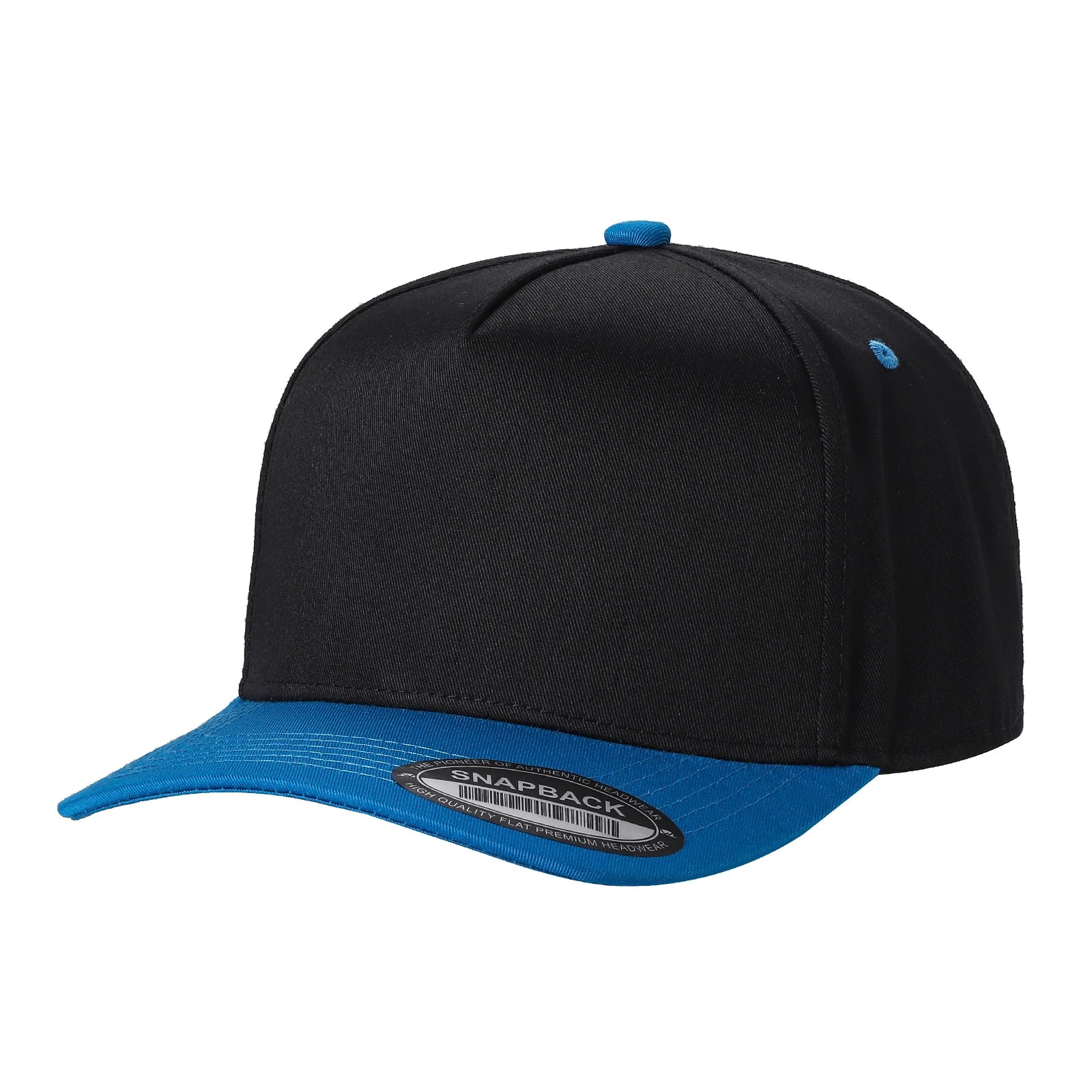 TCBLK-5 Panel Black Color Snapback Baseball Cap - selected color - Burzip Wholesale