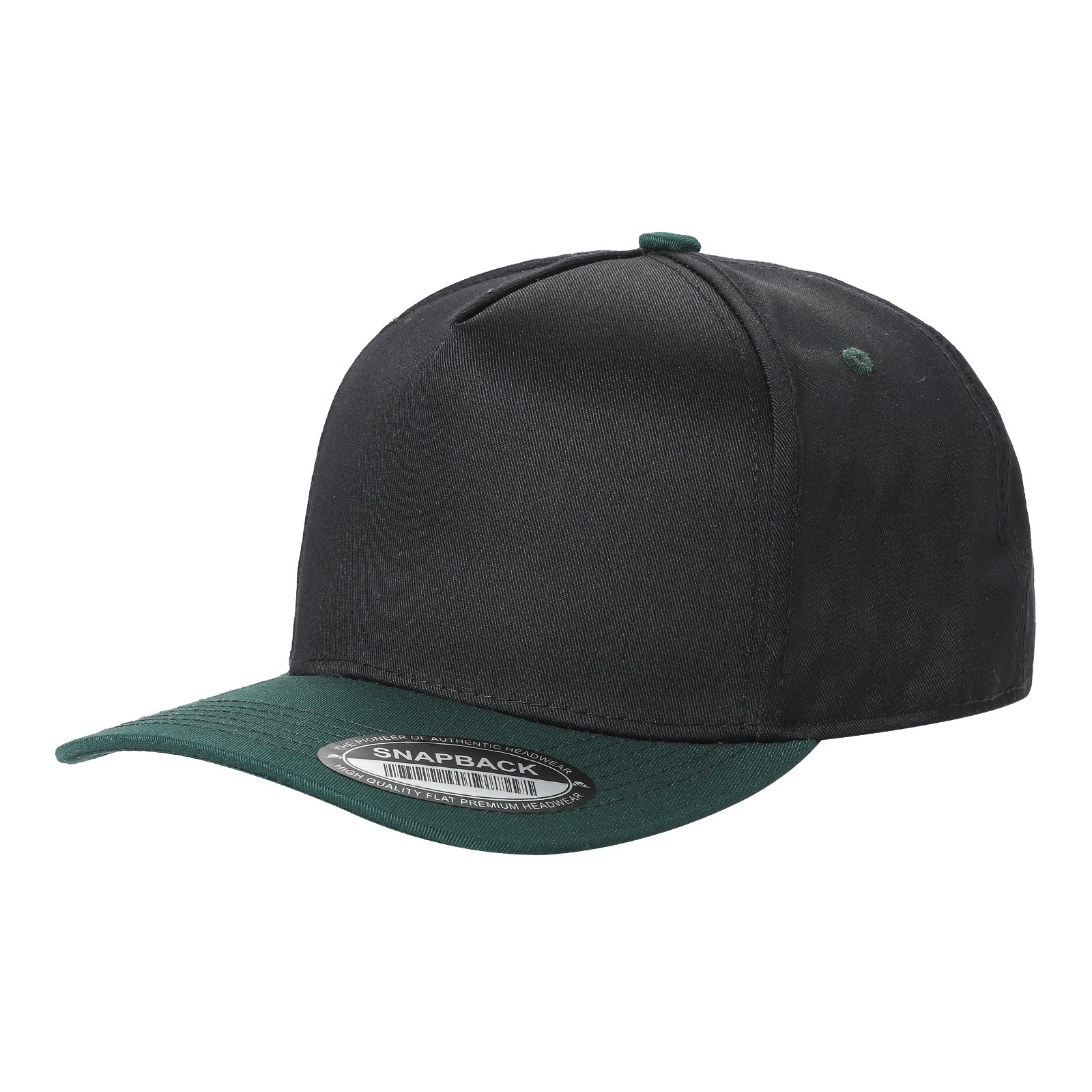 TCBLK-5 Panel Black Color Snapback Baseball Cap - selected color - Burzip Wholesale