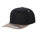 TCBLK-5 Panel Black Color Snapback Baseball Cap - selected color - Burzip Wholesale