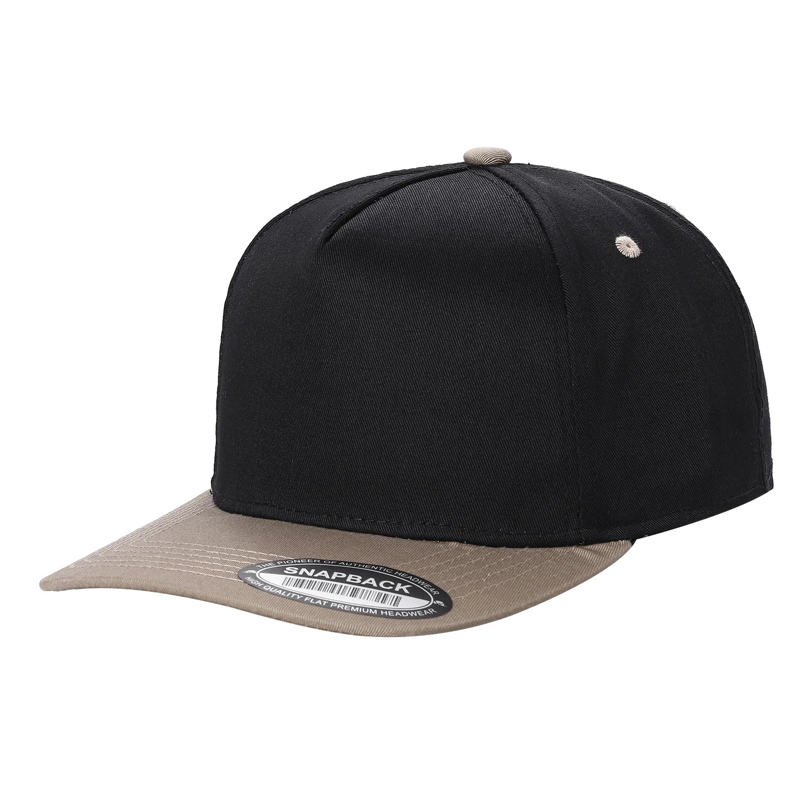 TCBLK-5 Panel Black Color Snapback Baseball Cap - selected color - Burzip Wholesale