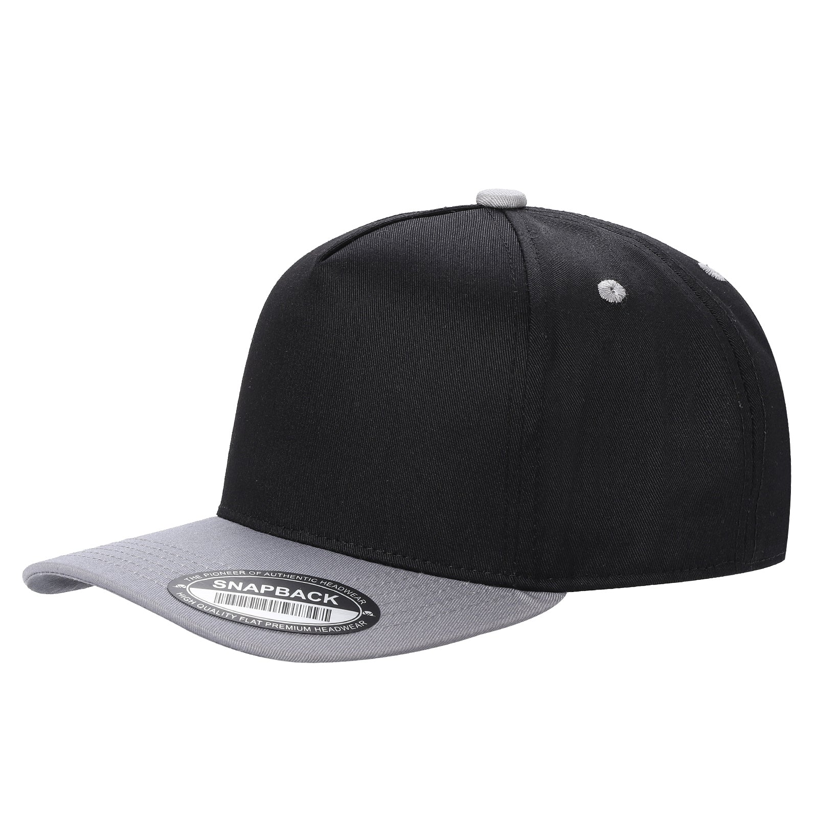 TCBLK-5 Panel Black Color Snapback Baseball Cap - selected color - Burzip Wholesale