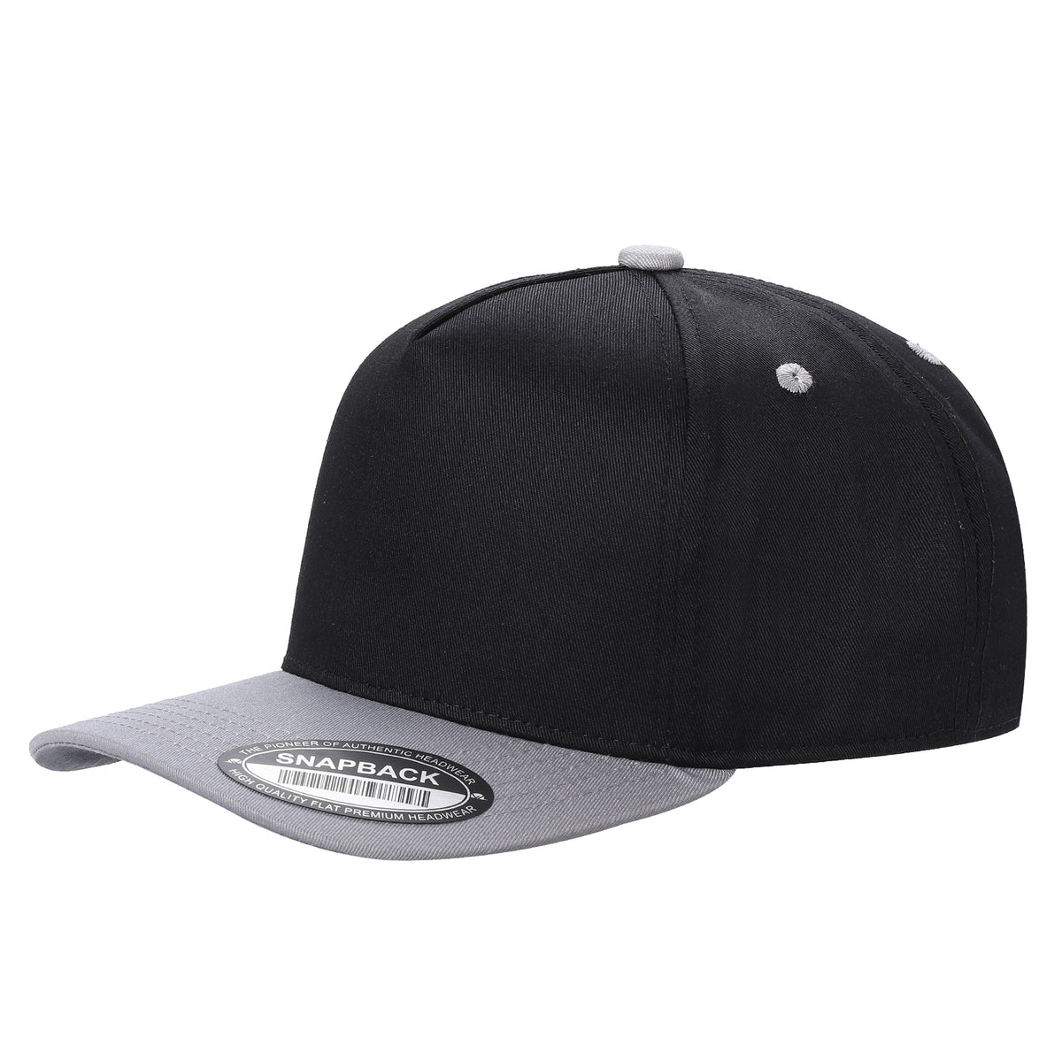 TCBLK-5 Panel Black Color Snapback Baseball Cap - selected color - Burzip Wholesale