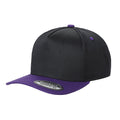 TCBLK-5 Panel Black Color Snapback Baseball Cap - selected color - Burzip Wholesale