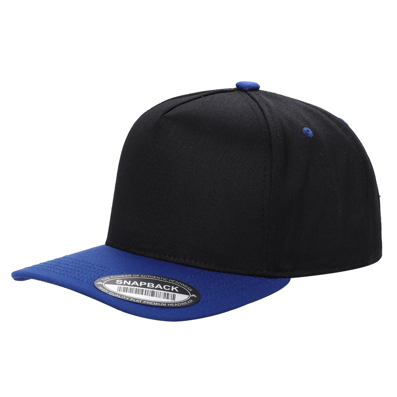 TCBLK-5 Panel Black Color Snapback Baseball Cap - selected color - Burzip Wholesale