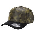 5panel Camo Head with Suede Fabric Bill Snapback Tccs - KHAKI/BLACK - Burzip Wholesale