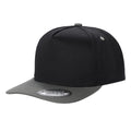 TCBLK-5 Panel Black Color Snapback Baseball Cap - selected color - Burzip Wholesale