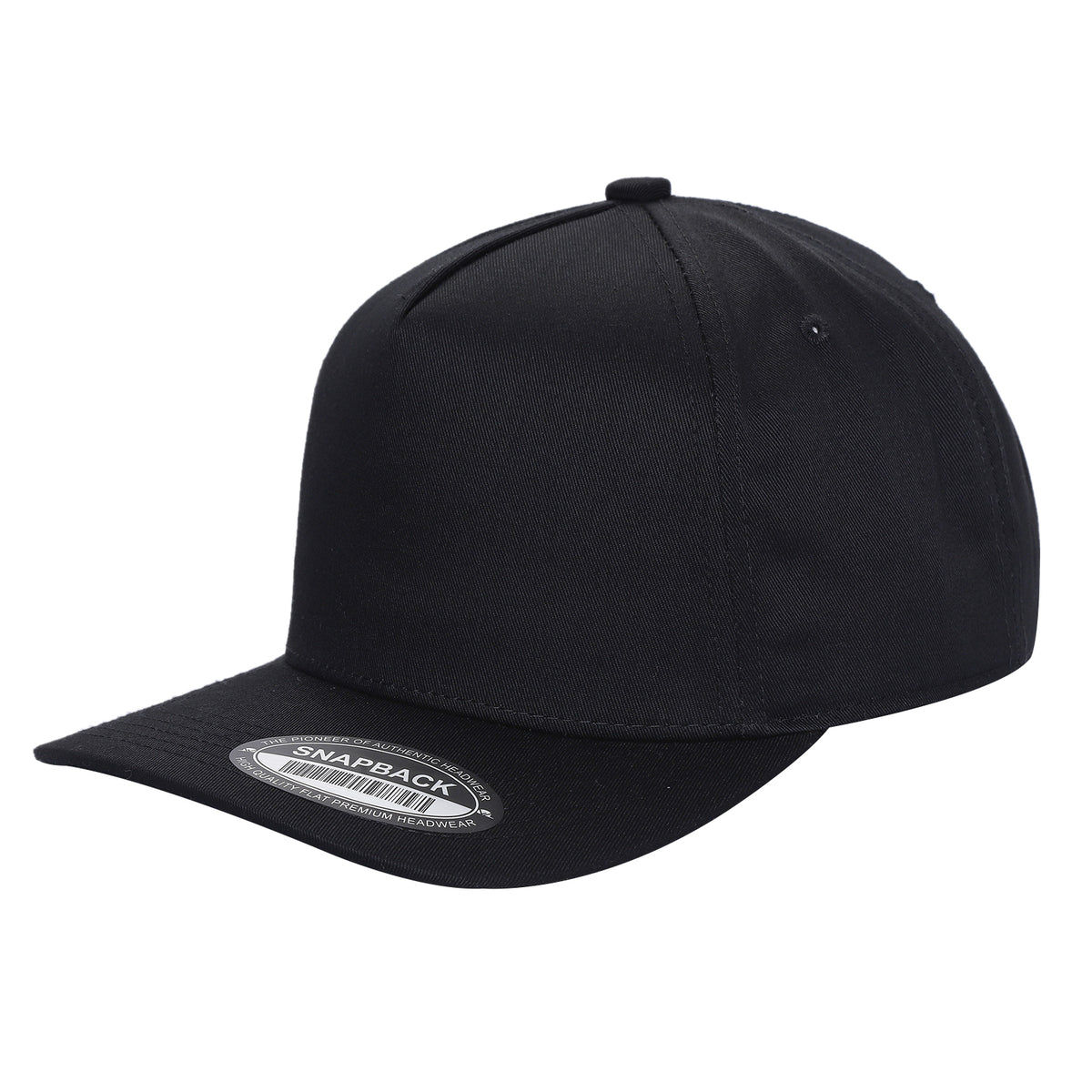 TCBLK-5 Panel Black Color Snapback Baseball Cap - L.GREY/BLACK - Burzip Wholesale