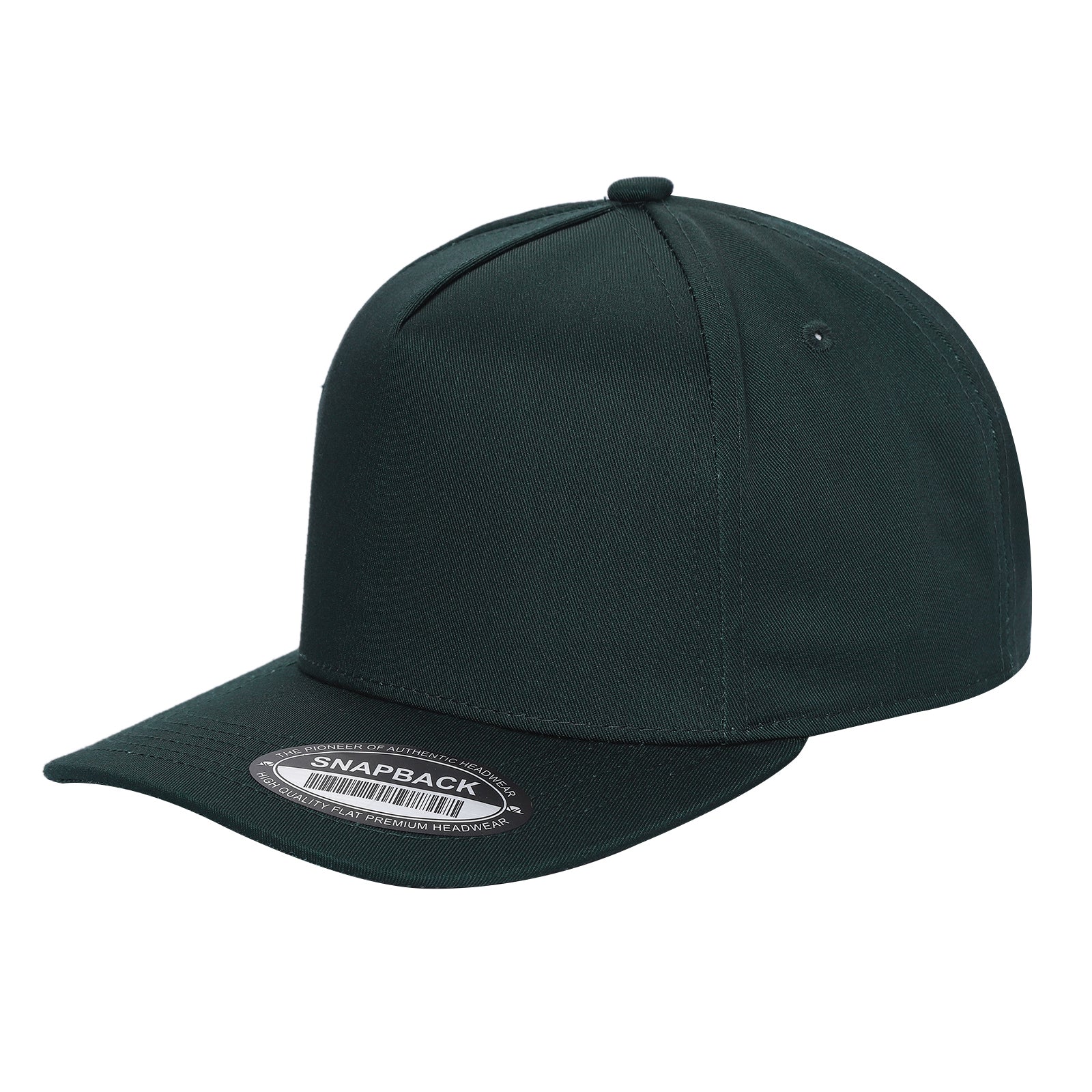TCBLK-5 Panel Black Color Snapback Baseball Cap - OLIVE/BLACK - Burzip Wholesale
