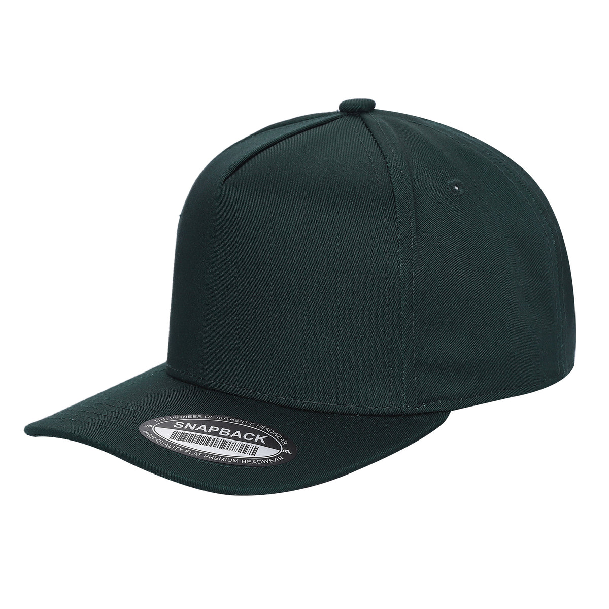 TCBLK-5 Panel Black Color Snapback Baseball Cap - OLIVE/BLACK - Burzip Wholesale
