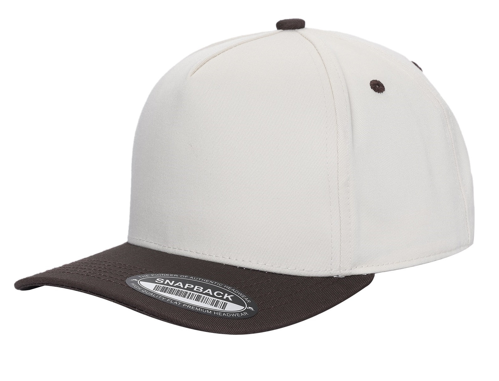 5panel Twill Snapback 100% Cotton - TAN/HOT PINK - Burzip Wholesale