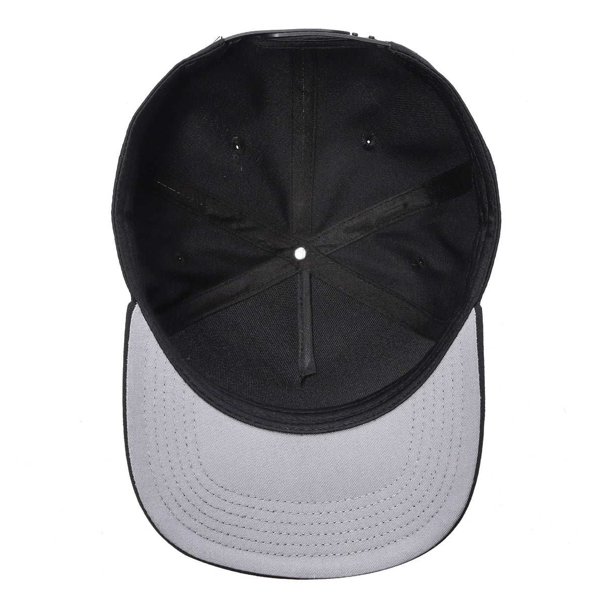 TCBLK-5 Panel Black Color Snapback Baseball Cap - BLACK / KHAKI - Burzip Wholesale