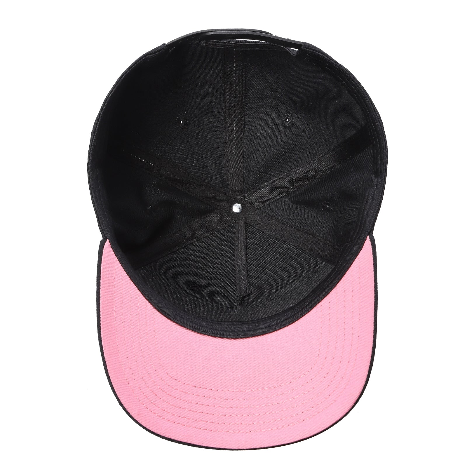 TCBLK-5 Panel Black Color Snapback Baseball Cap - BLACK/RED UNDER BILL - Burzip Wholesale