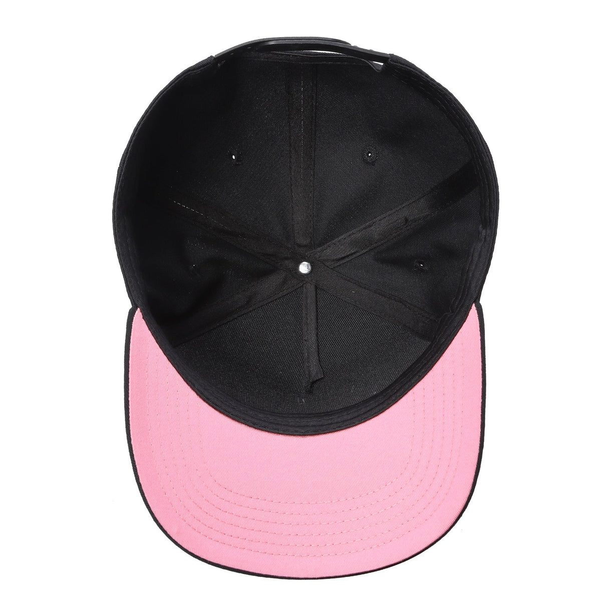 TCBLK-5 Panel Black Color Snapback Baseball Cap - BLACK/RED UNDER BILL - Burzip Wholesale