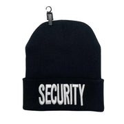 LONG BEANIE W/EMBROIDERY (SECURITY) - WHITE EMBROIDERY - Burzip Wholesale