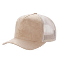 5Panel Suede Front Mesh Back Trucker Cap for Burning Art sum 520 - TAUPE/BLK - FLATBILL - Burzip Wholesale