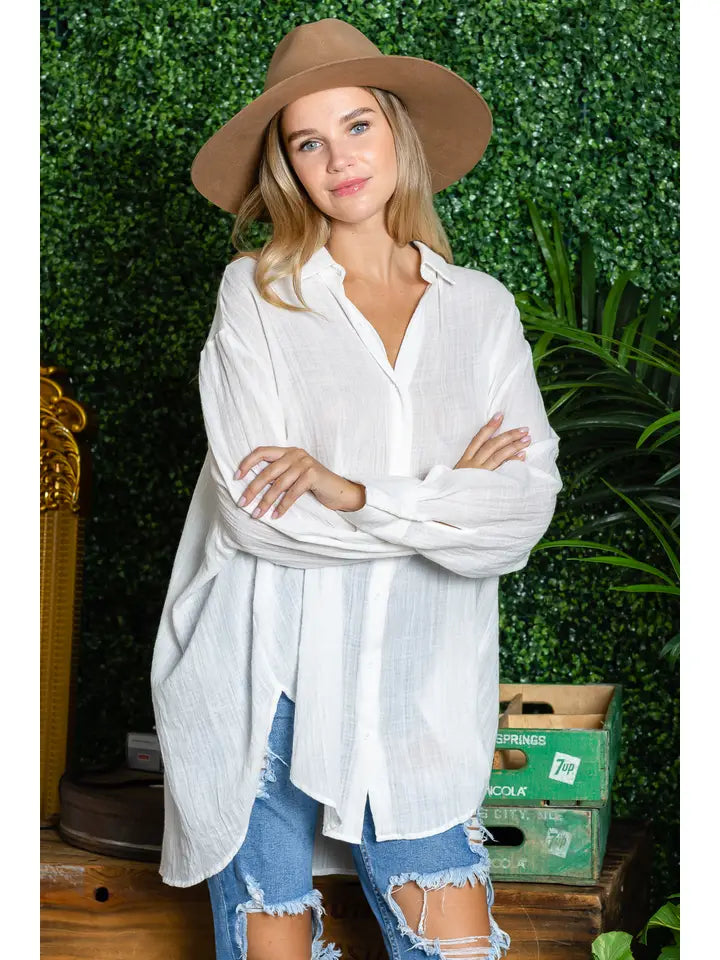 ST0105 PK3 Washed Oversized Button Up Shirts | Burzip Inc #ST0105-PK3