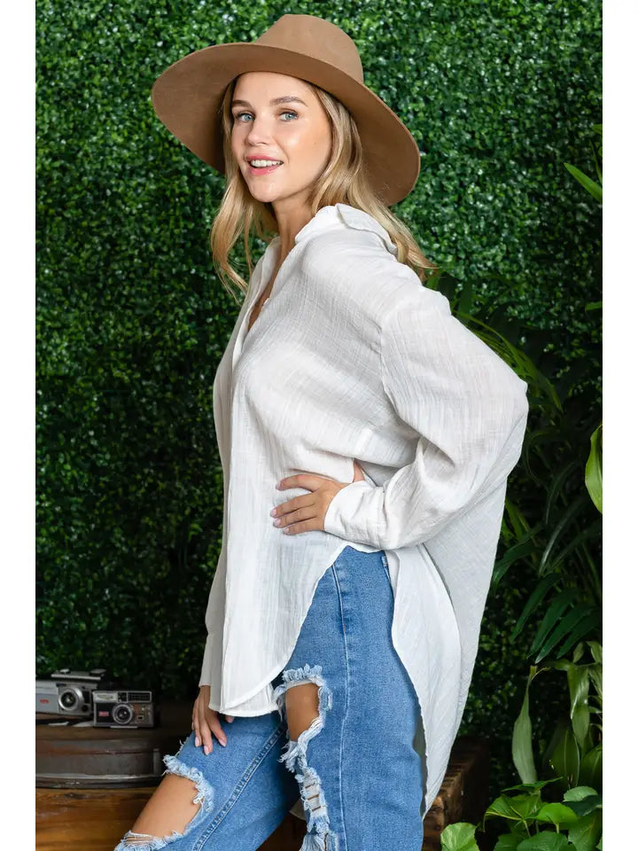 ST0105 PK3 Washed Oversized Button Up Shirts | Burzip Inc #ST0105-PK3