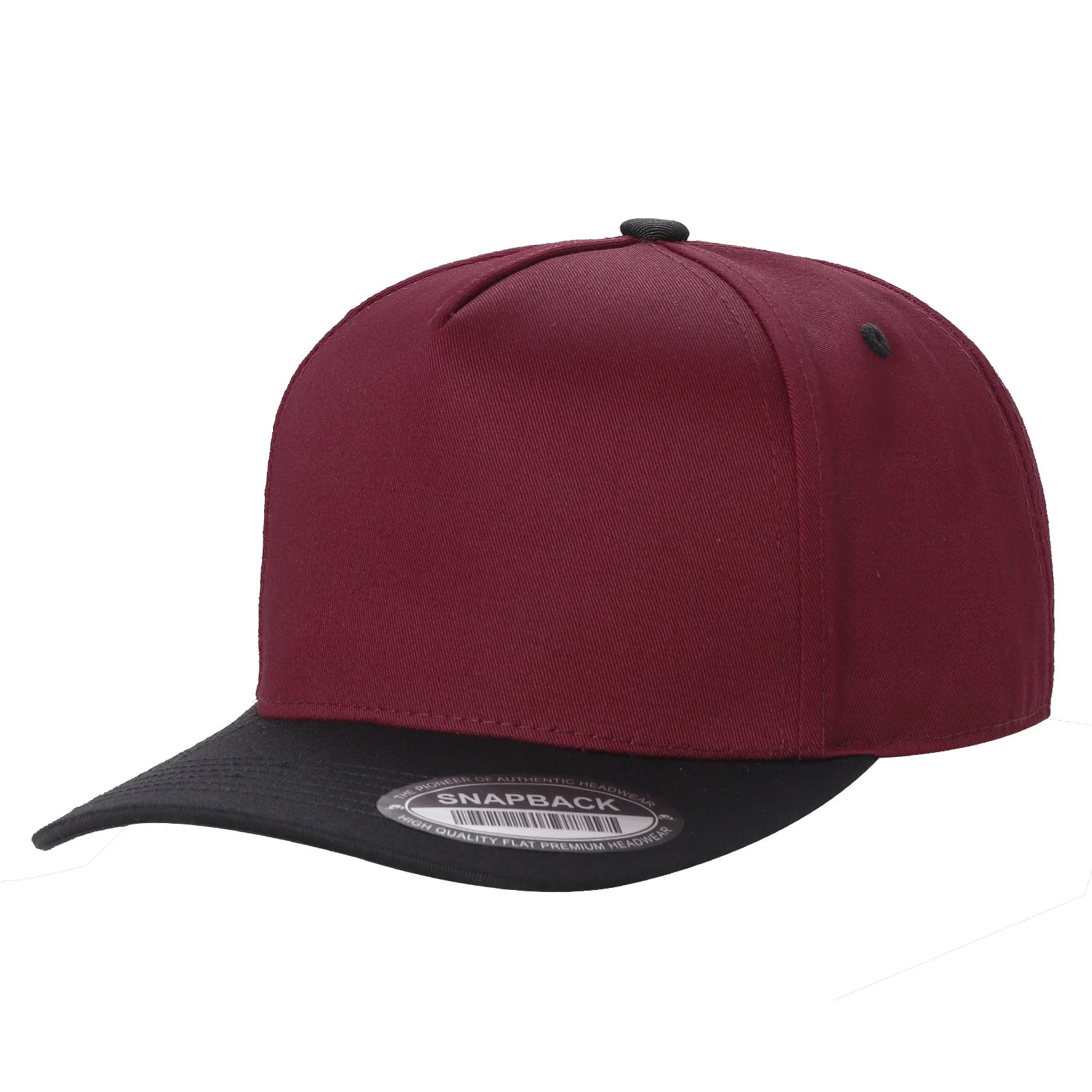 TCBLK-5 Panel Black Color Snapback Baseball Cap - selected color - Burzip Wholesale