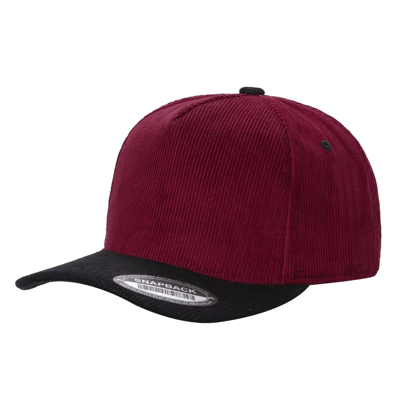 5panel Twill Head Corduroy Bill Blank Baseball Cap TCFC2 - BLACK/GOLD - Burzip Wholesale