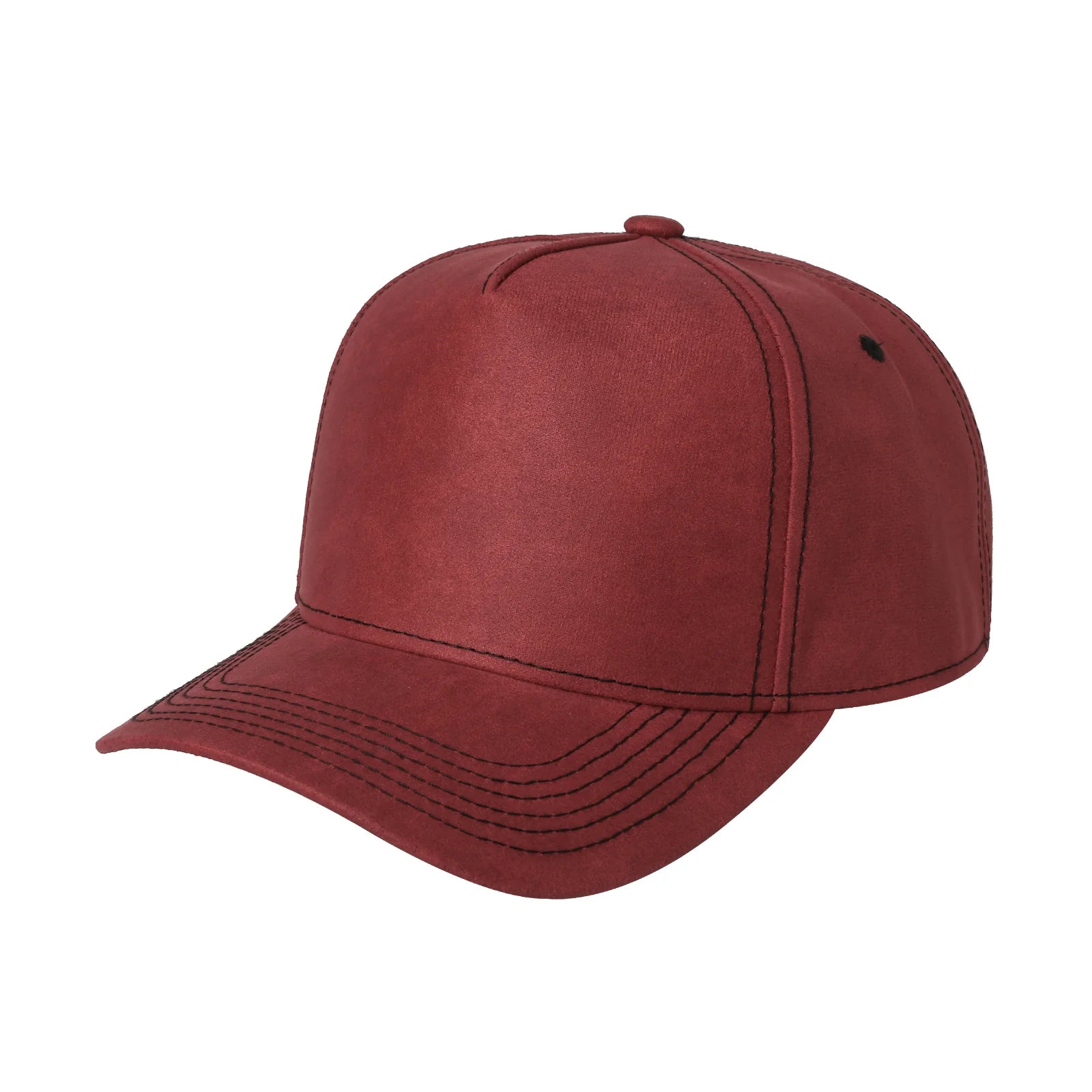 5panel Textured Leather Pu Fabric Snapback Cap 5rs - GREY - Burzip Wholesale