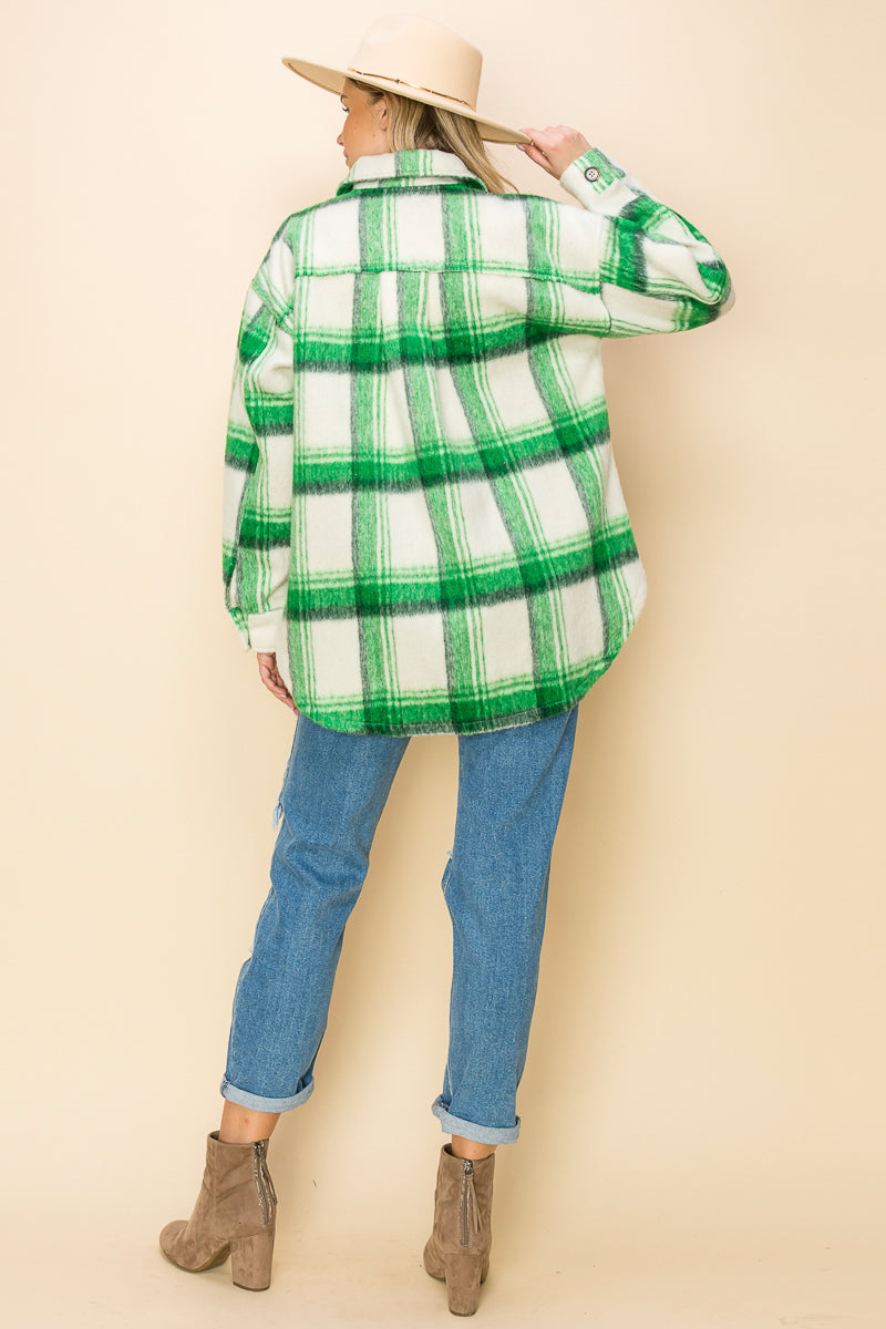 WK0049 Brushed Flannel Jacket - PINK / S - Burzip Wholesale