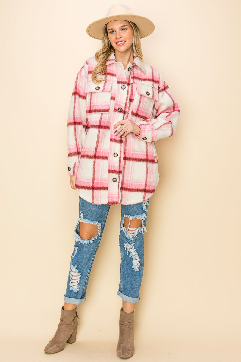 WK0049 Brushed Flannel Jacket - selected color - Burzip Wholesale