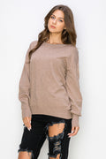 WT0001 Wholesale Cutout Draped Back Pullover - PLUM / 2222=8pcs * $15 - Burzip Wholesale