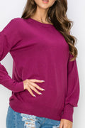 WT0001 Wholesale Cutout Draped Back Pullover - selected color - Burzip Wholesale