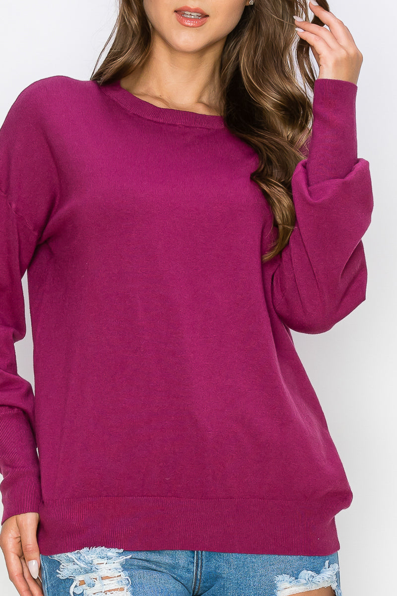 WT0001 Wholesale Cutout Draped Back Pullover - selected color - Burzip Wholesale