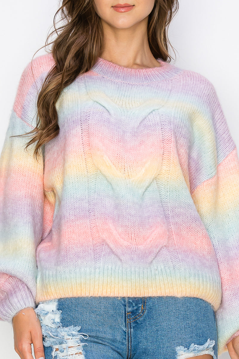 WT0008 Rainbow Sweater Top - selected color - Burzip Wholesale