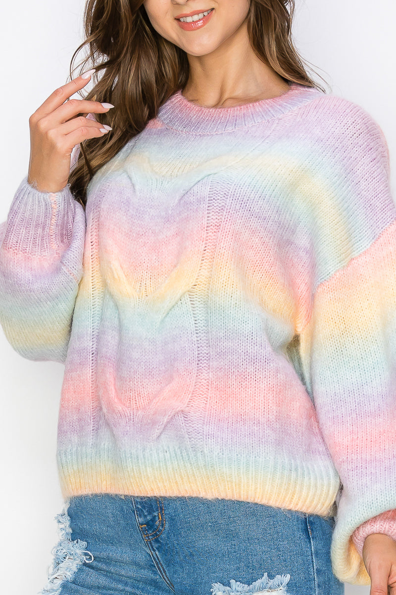 WT0008 Rainbow Sweater Top - selected color - Burzip Wholesale