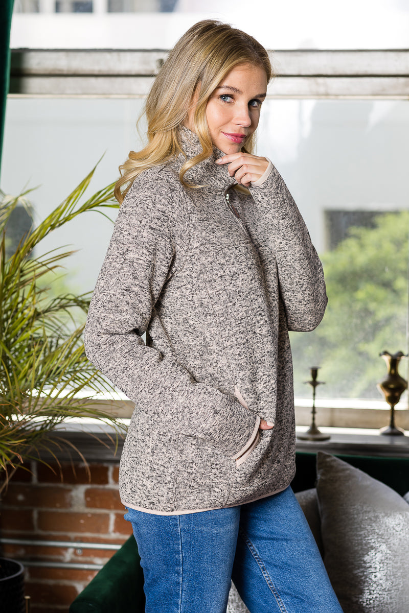 WT0037 Quarter Zip Fleece Long Sleeve Sweatshirt - selected color - Burzip Wholesale