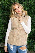 WV0050Women's Lightweight Quilted Puffer Vest with Stand Collar - 1111=4PCS $30 - Burzip Wholesale