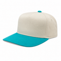 5panel Twill Fabric 5tone with Cream Crown 2tone Blank Caps Tctan - TAN/BLK - Burzip Wholesale