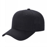 6 Panel Velcro pain Caps v1 - BLACK - Burzip Wholesale