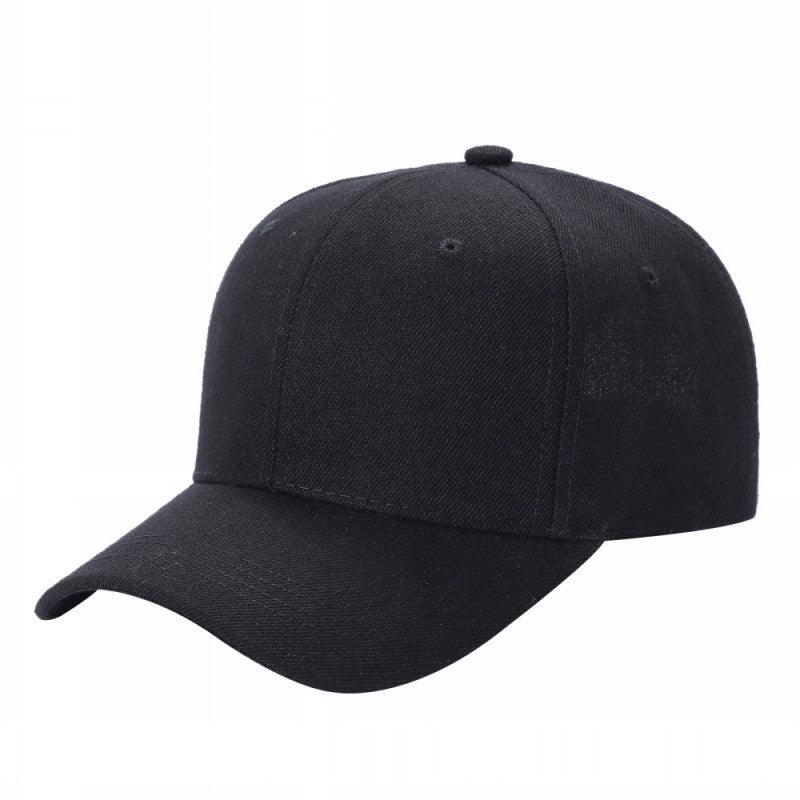 6 Panel Velcro pain Caps v1 - BLACK - Burzip Wholesale