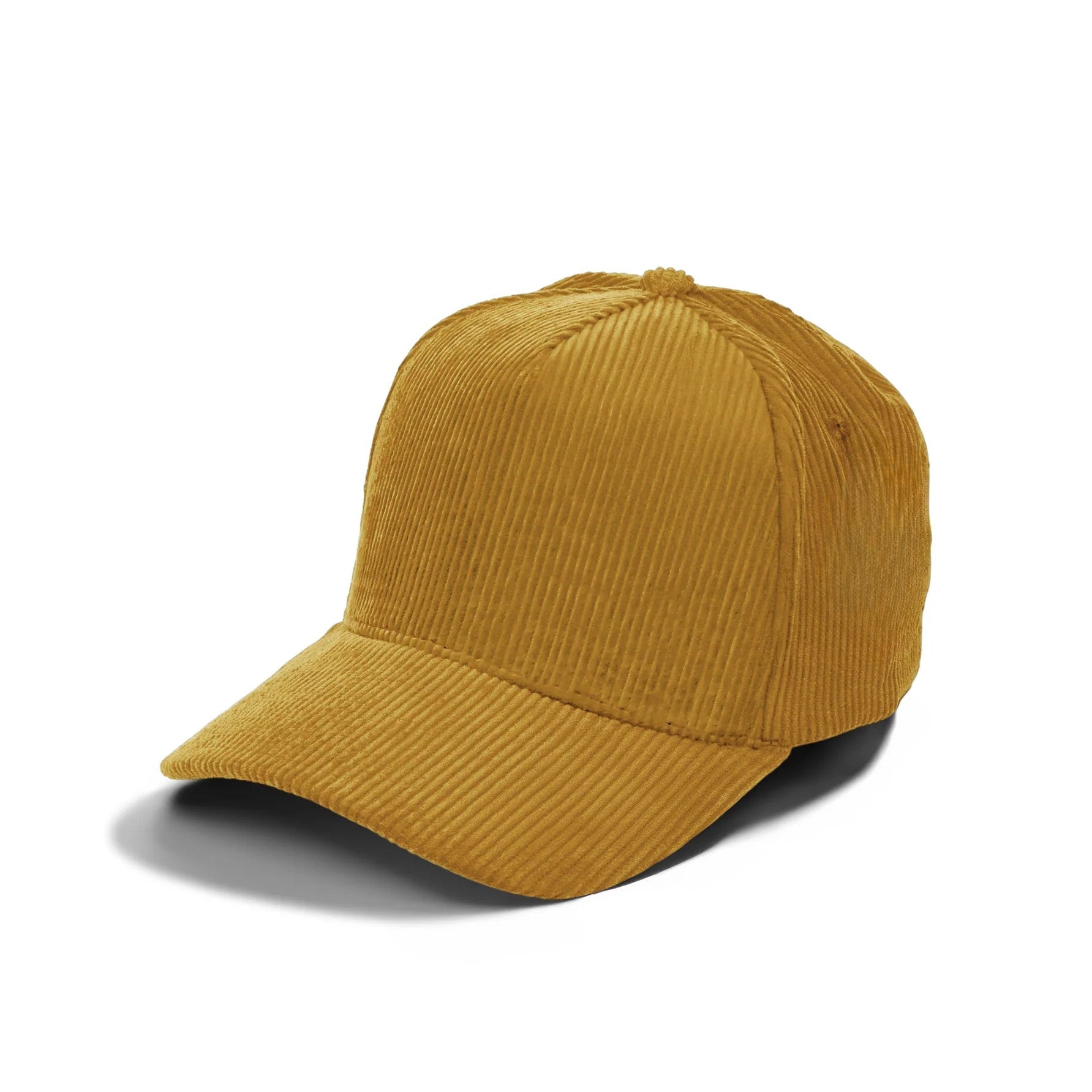 5panel Corduroy Fabric Solid Color Snapback Blank Caps 5fc - MUSTARD - Burzip Wholesale