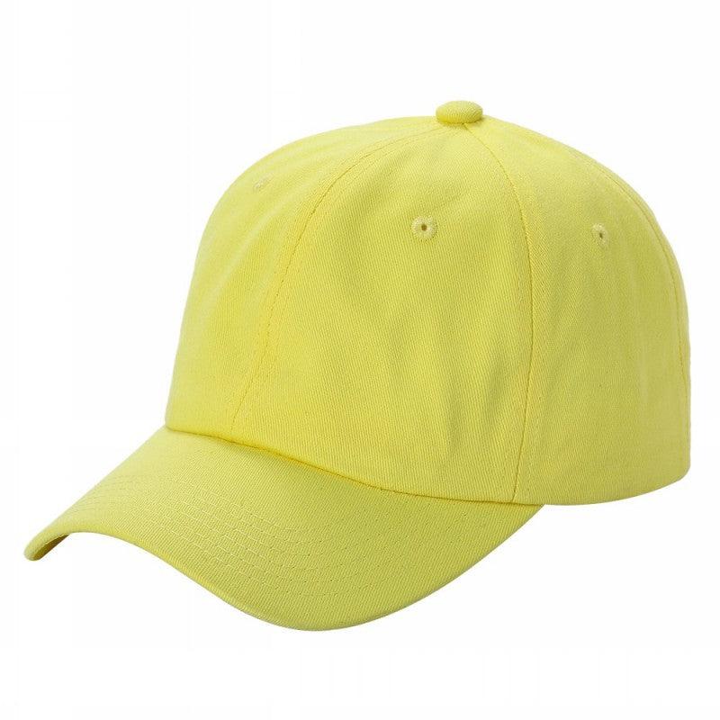 Cotton Dad Hat Solid 6panel Buckle Adjustable Blank Caps Cdh - Yellow - Burzip Wholesale
