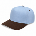 5panel Twill Fabric 5tone with Cream Crown 2tone Blank Caps Tctan - PINK/BROWN - new - Burzip Wholesale