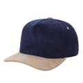 5panel Whole Suede Fabric Snapback Blank Hats 5suede - BLK/RED - Burzip Wholesale