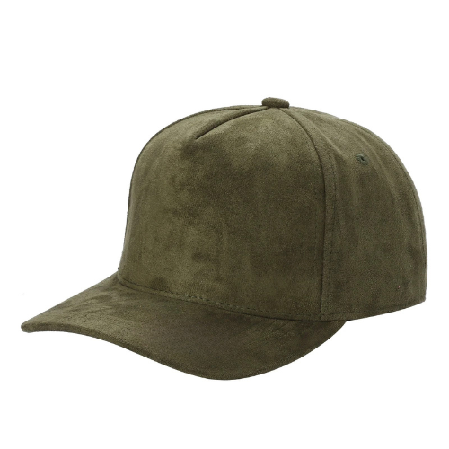 5panel Whole Suede Fabric Snapback Blank Hats 5suede - OLIVE - Burzip Wholesale